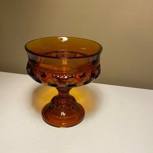 Indiana Glass Kings Crown Amber Candy Dish